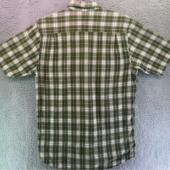Carhartt Mens Size M Shirt Short Sleeve Plaid Button Up Pocket Logo - Picture 5 of 10